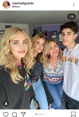 Chiara Ferragni con parenti. Fonte: Instagram. 